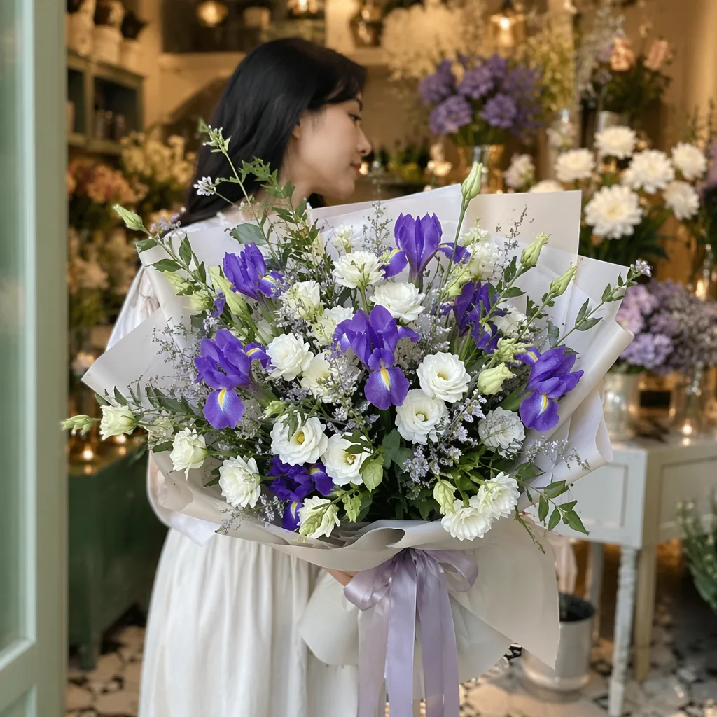 Hoa diên vĩ tím cao quý hợp cặp màu nào? - hình 4
