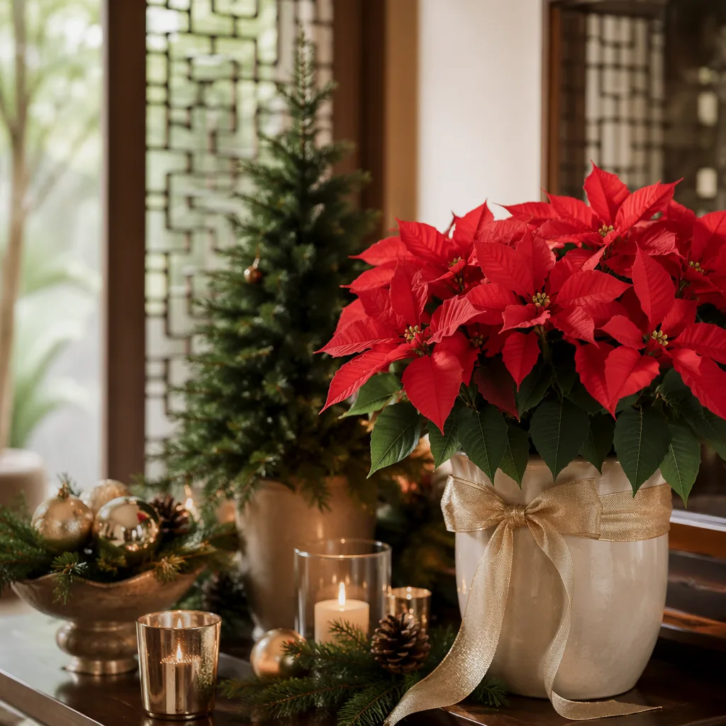 Hoa noel poinsettia Đà Nẵng 2026 trang trí nhà ấm áp - hình 2