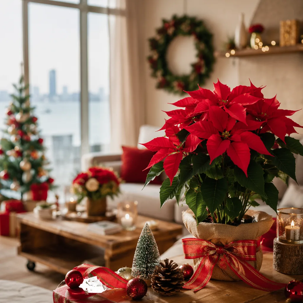 Hoa noel poinsettia Đà Nẵng 2026 trang trí nhà ấm áp
