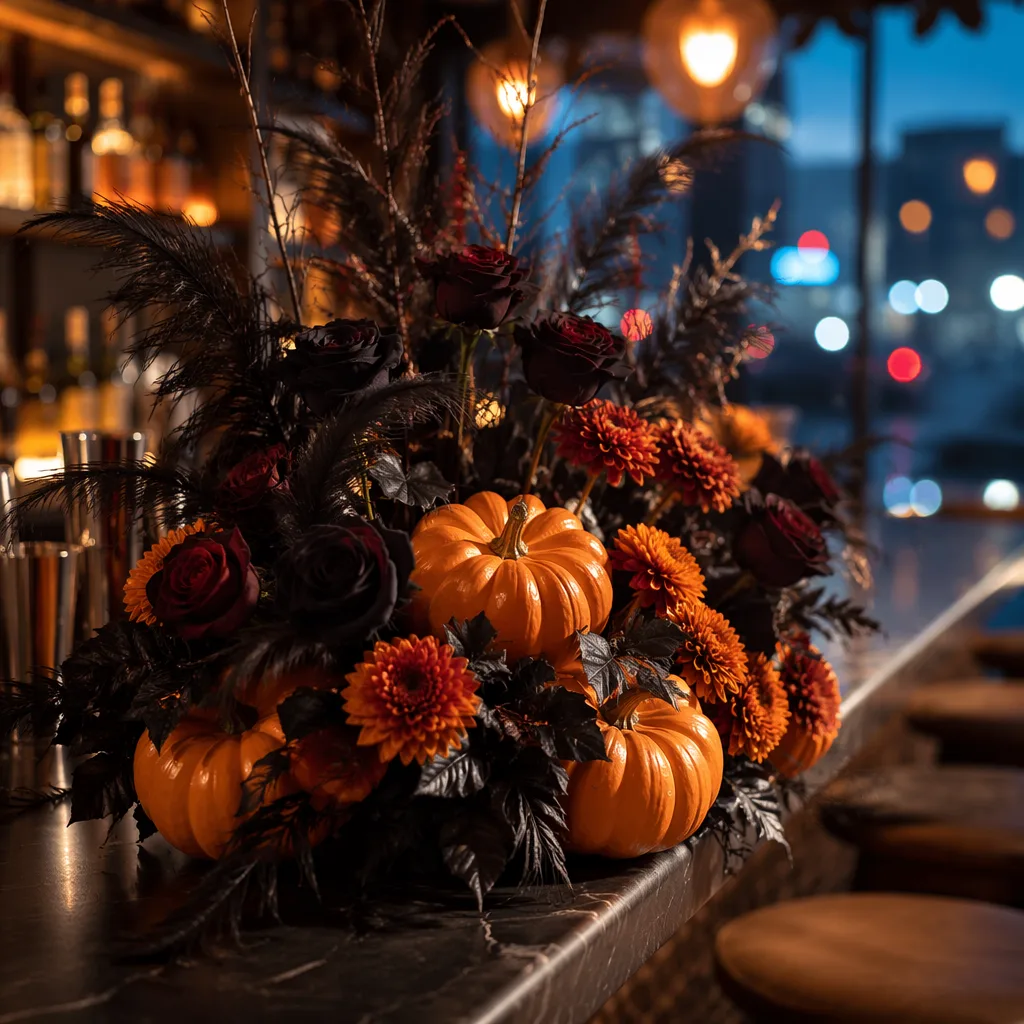 Hoa Halloween Đà Nẵng 31/10/2026: hồng đen, cúc cam - hình 2