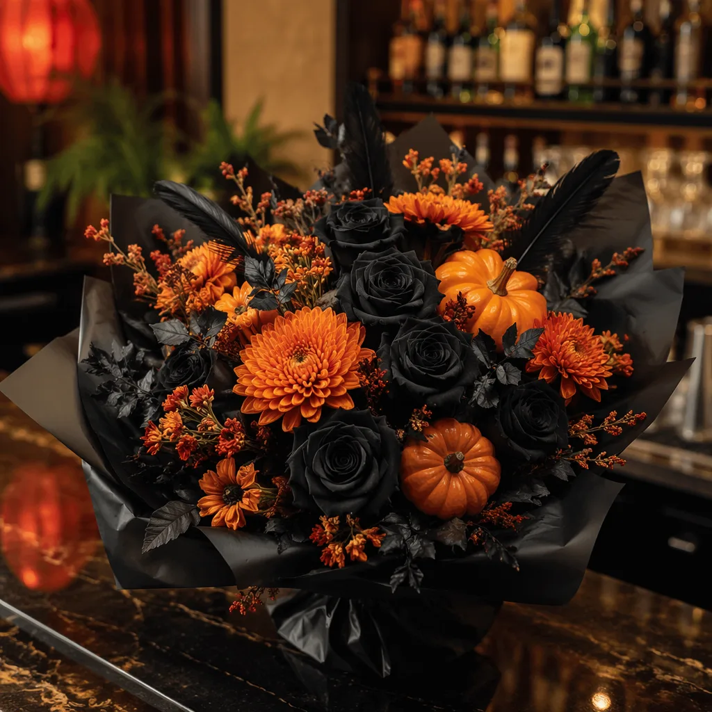Hoa Halloween Đà Nẵng 31/10/2026: hồng đen, cúc cam