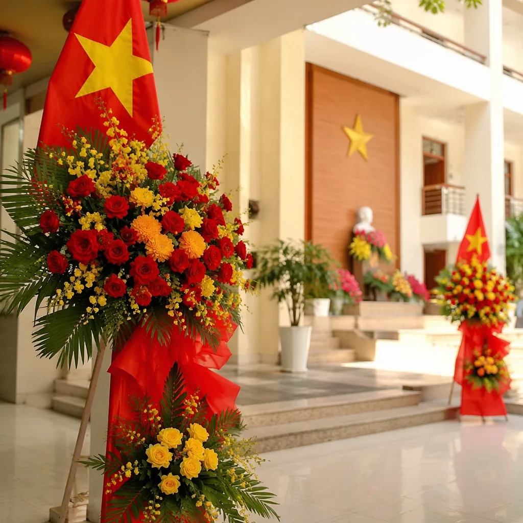 Hoa quốc khánh Đà Nẵng 2/9/2026 trang trí cơ quan - hình 2
