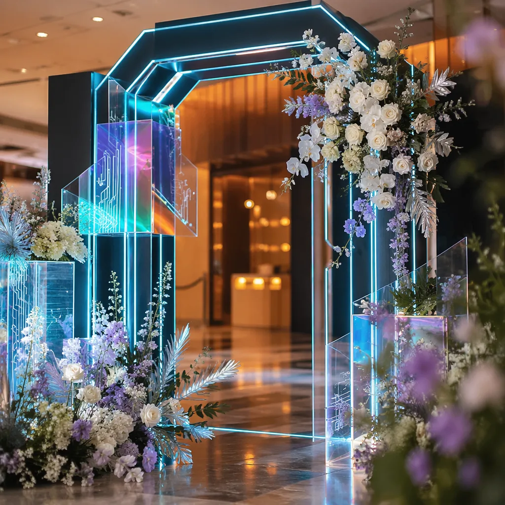 Hoa NFT launch crypto Đà Nẵng: decor techy neon - hình 4