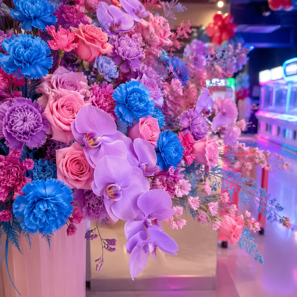Hoa arcade khai trương Đà Nẵng: decor Y2K neon - hình 1