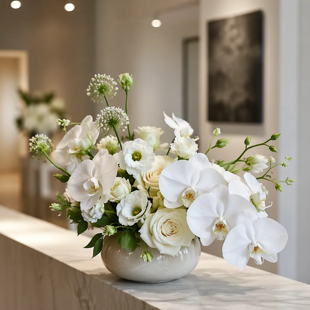 Hoa art gallery khai trương Đà Nẵng: decor trắng tối giản - hình 1