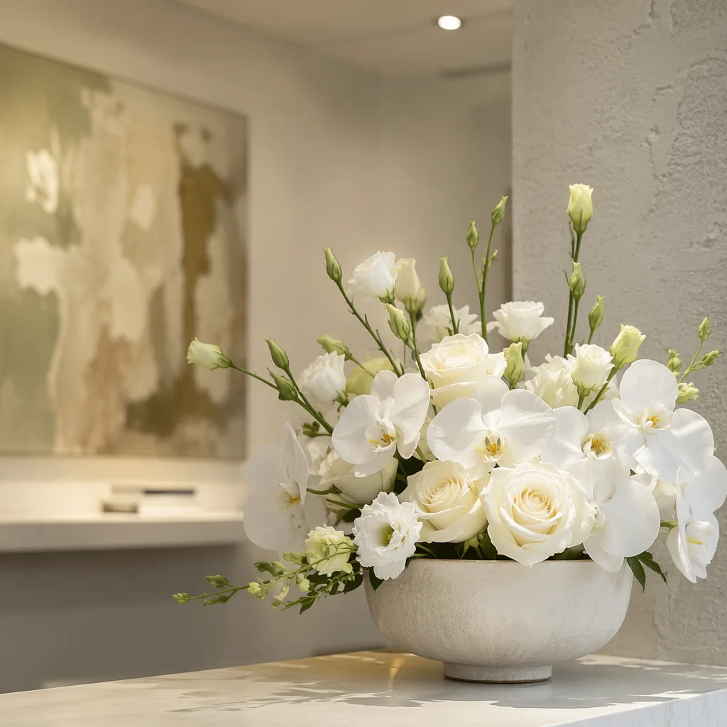 Hoa art gallery khai trương Đà Nẵng: decor trắng tối giản - hình 3