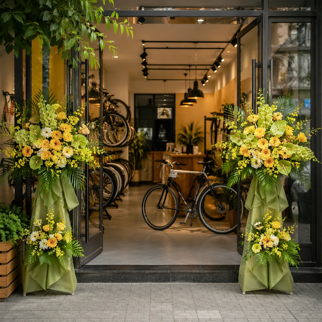 Hoa xe đạp shop khai trương Đà Nẵng: decor eco active - hình 2