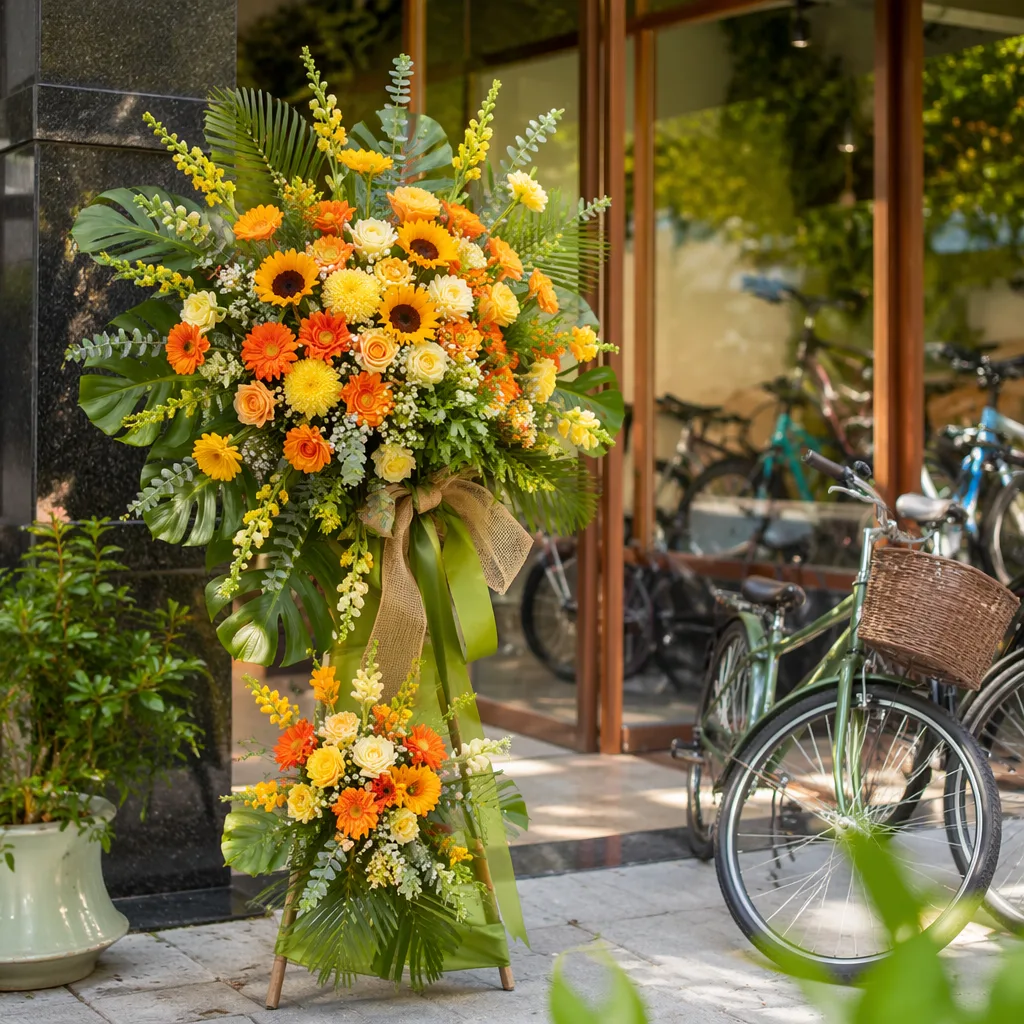 Hoa xe đạp shop khai trương Đà Nẵng: decor eco active