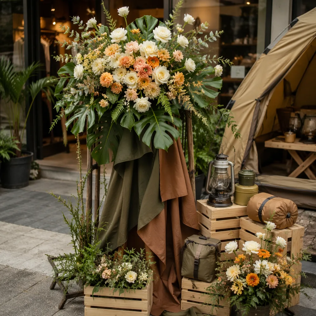 Hoa camping store khai trương Đà Nẵng: decor outdoor