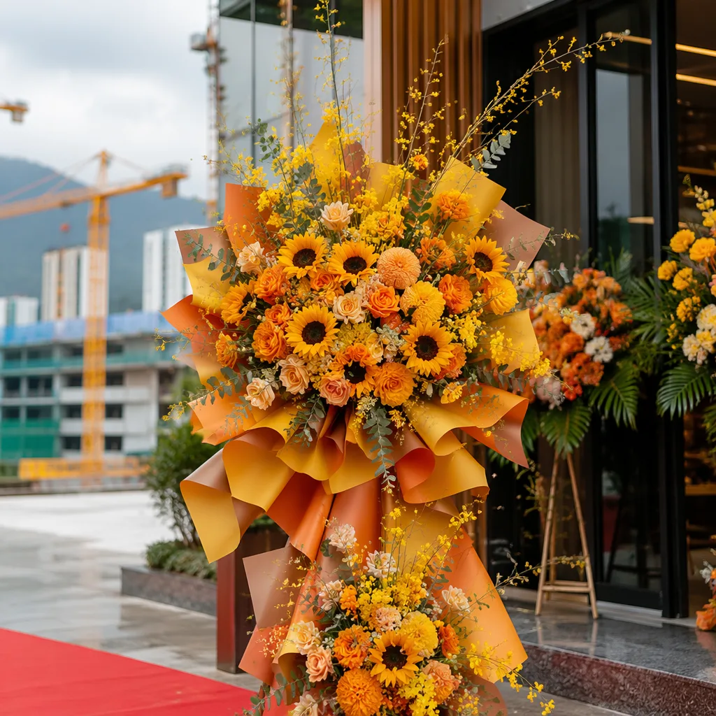 Hoa xây dựng khai trương Đà Nẵng: decor trường thành