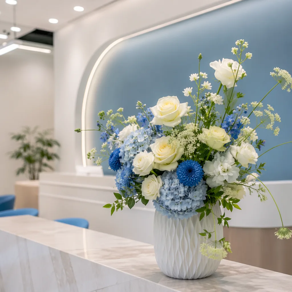 Hoa eye clinic khai trương Đà Nẵng decor blue medical clean - hình 2