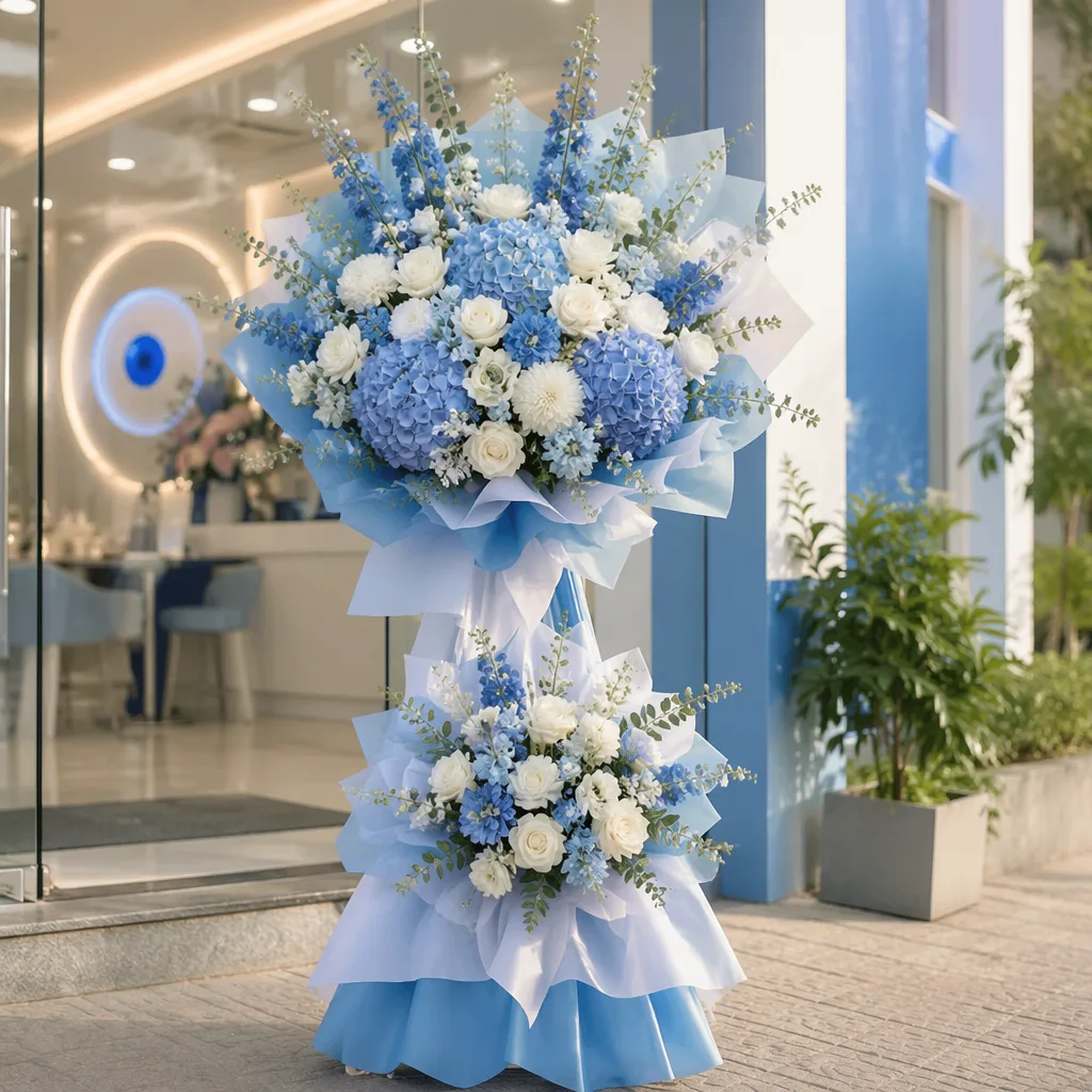 Hoa eye clinic khai trương Đà Nẵng decor blue medical clean