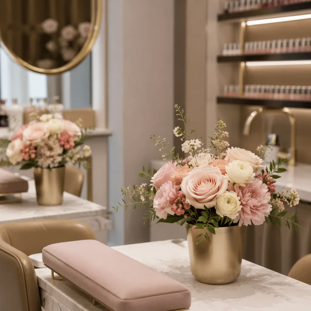 Hoa nail salon khai trương Đà Nẵng decor tinh tế màu anh - hình 2