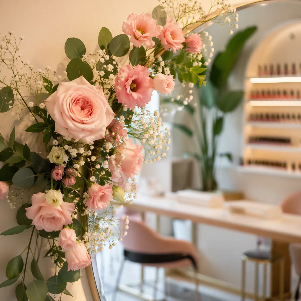 Hoa nail salon khai trương Đà Nẵng decor tinh tế màu anh - hình 3
