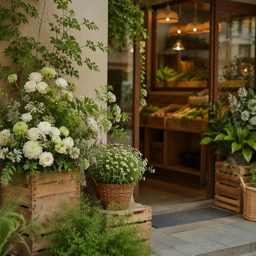 Hoa organic grocery khai trương: decor tự nhiên xanh - hình 2