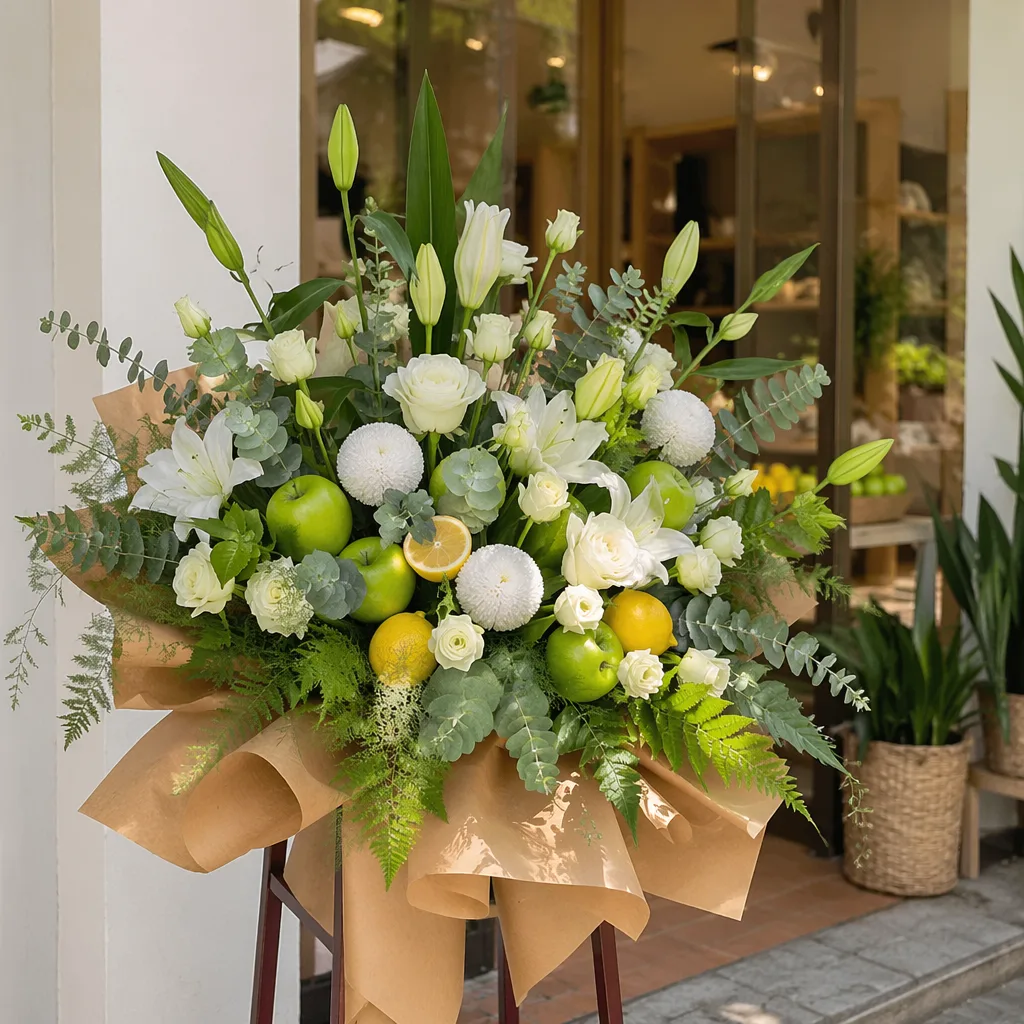 Hoa organic grocery khai trương: decor tự nhiên xanh