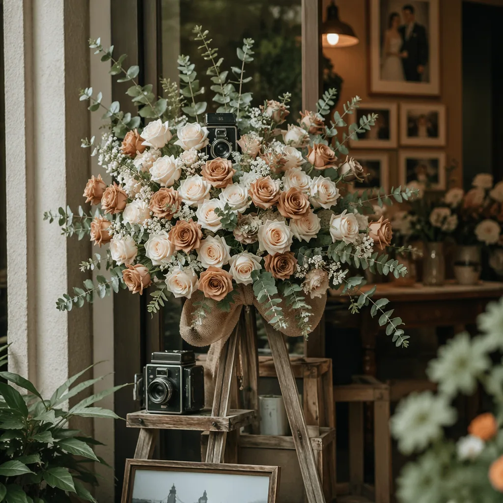Hoa photo studio khai trương Đà Nẵng decor vintage camera - hình 2