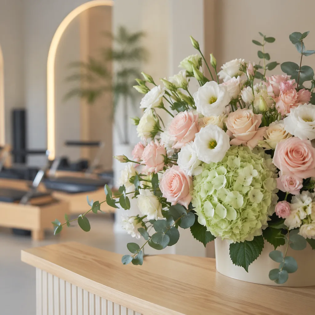 Hoa pilates studio khai trương: decor pastel bình an - hình 1