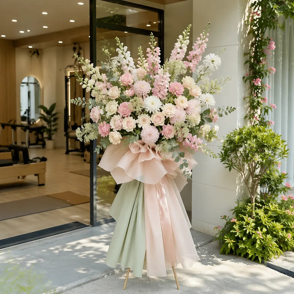 Hoa pilates studio khai trương: decor pastel bình an - hình 2