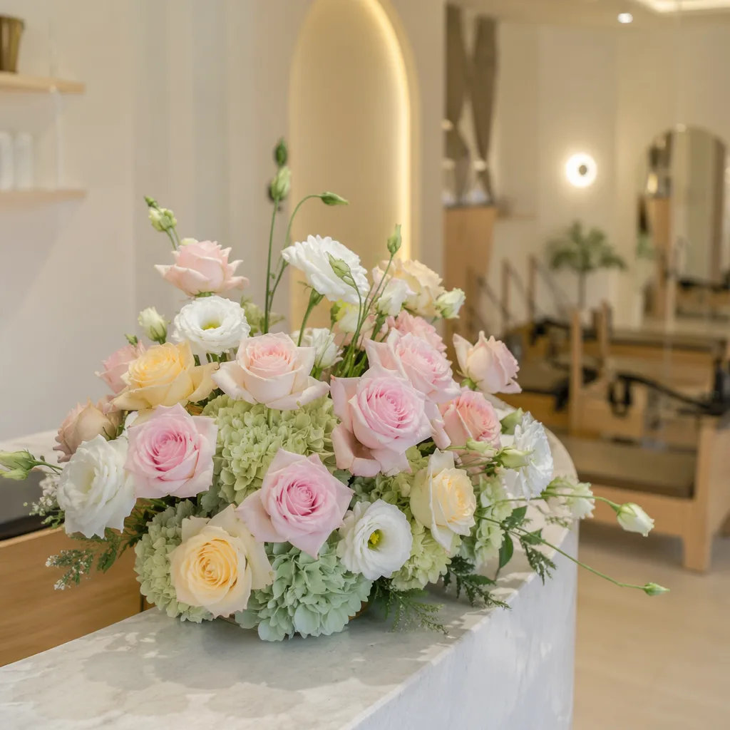 Hoa pilates studio khai trương: decor pastel bình an - hình 3