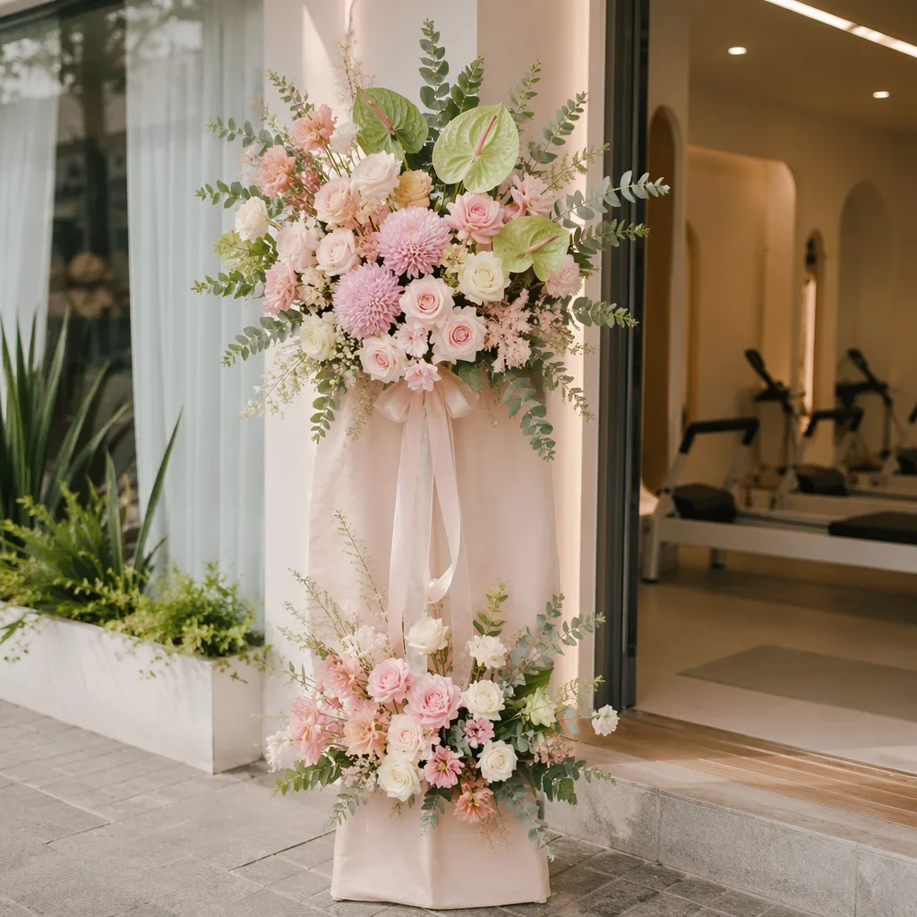 Hoa pilates studio khai trương: decor pastel bình an - hình 4