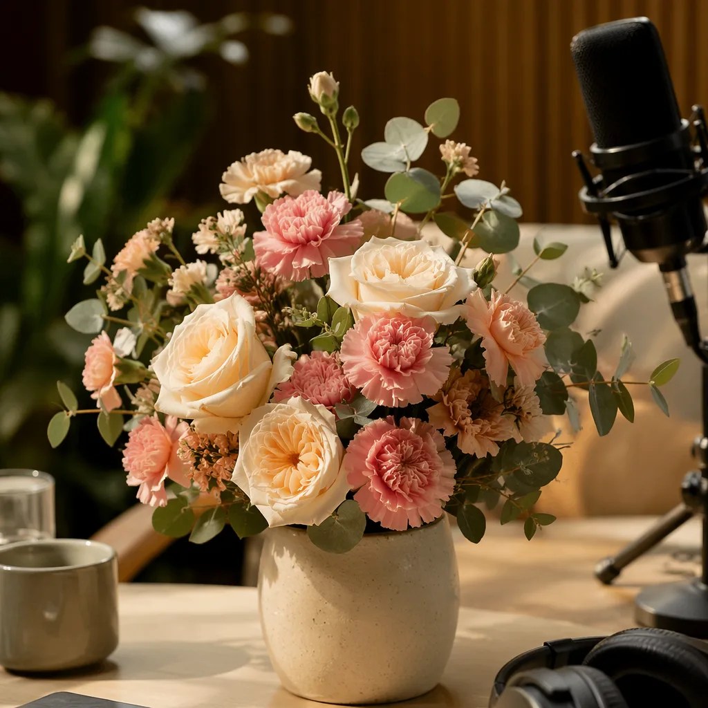 Hoa podcast launch Đà Nẵng: decor tone ấm hời - hình 1