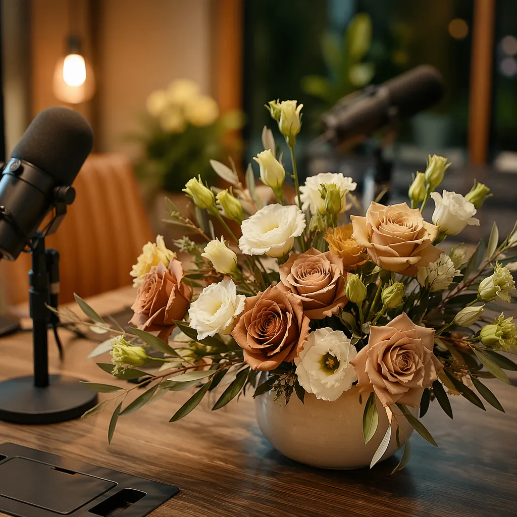 Hoa podcasting studio khai trương: decor warm pro Đà Nẵng - hình 1