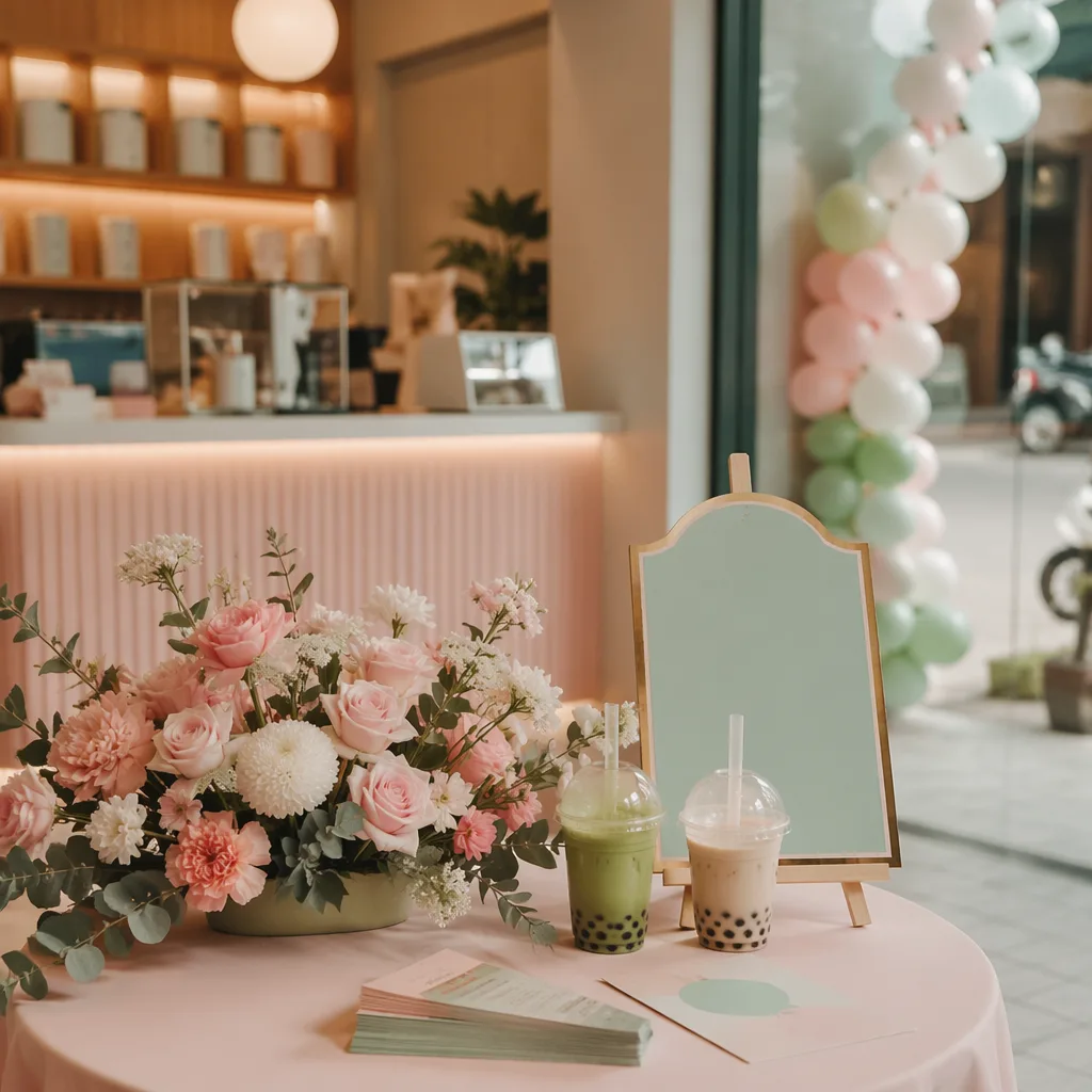 Hoa tea shop khai trương Đà Nẵng: decor pastel hút mắt - hình 4