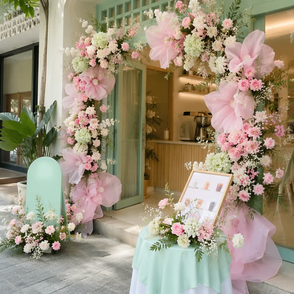 Hoa tea shop khai trương Đà Nẵng: decor pastel hút mắt