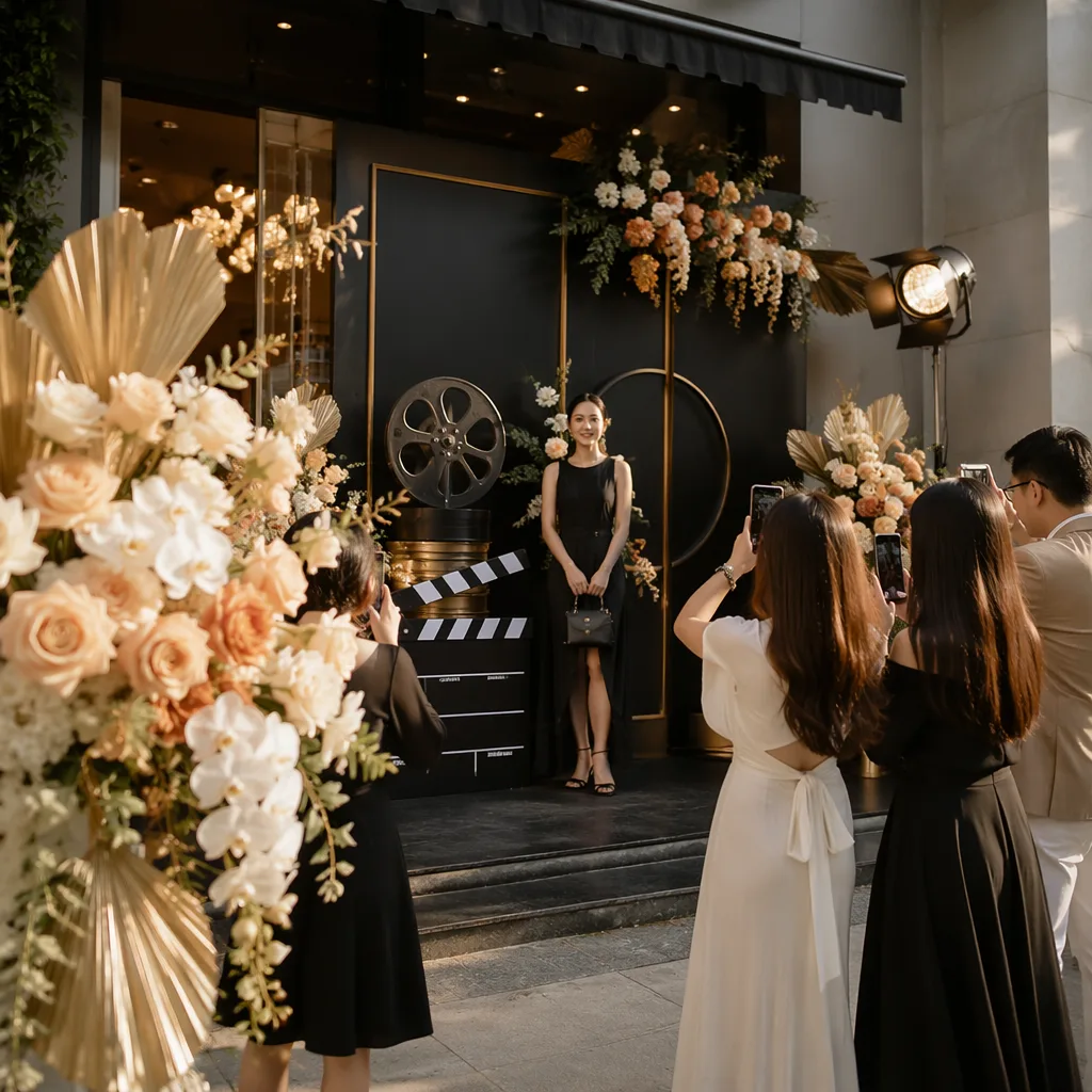 Hoa video production khai trương Đà Nẵng: decor cinematic - hình 2