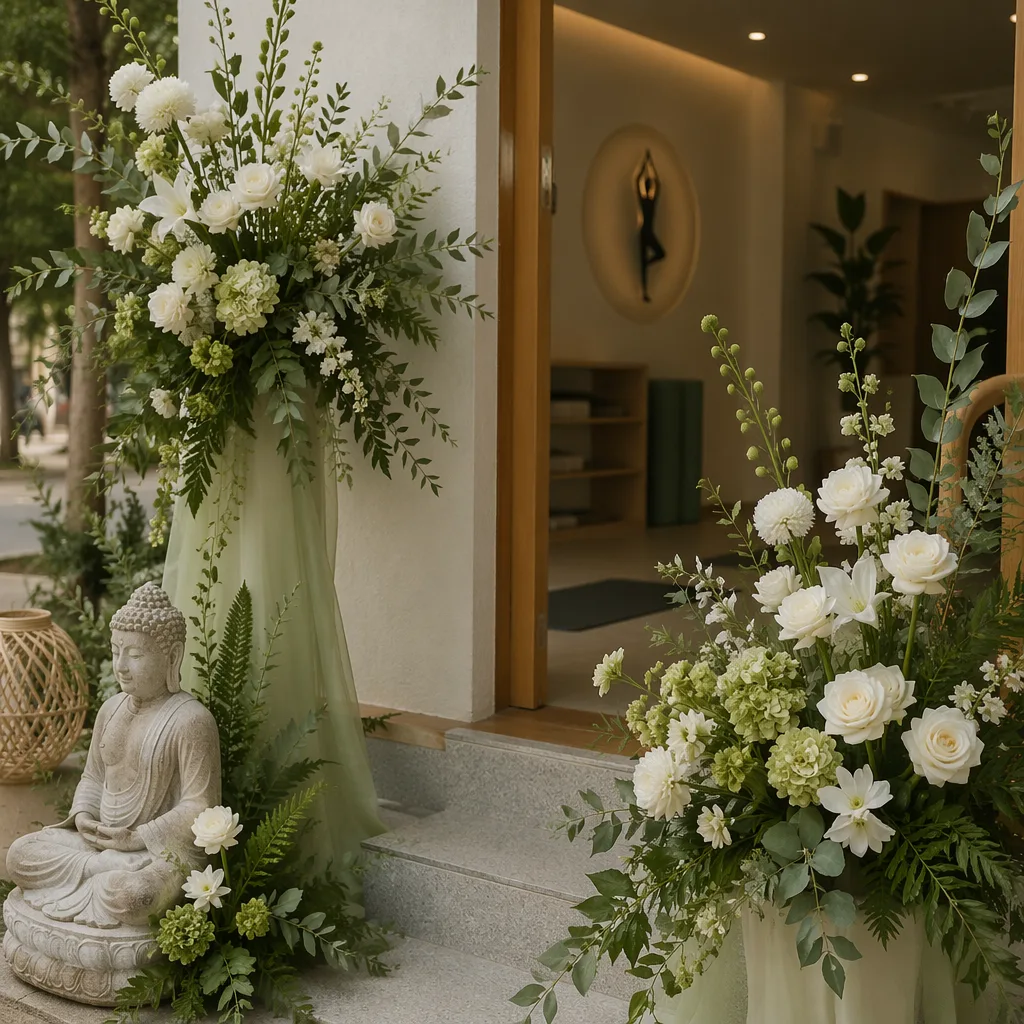 Hoa yoga studio khai trương Đà Nẵng decor tịnh trẻ