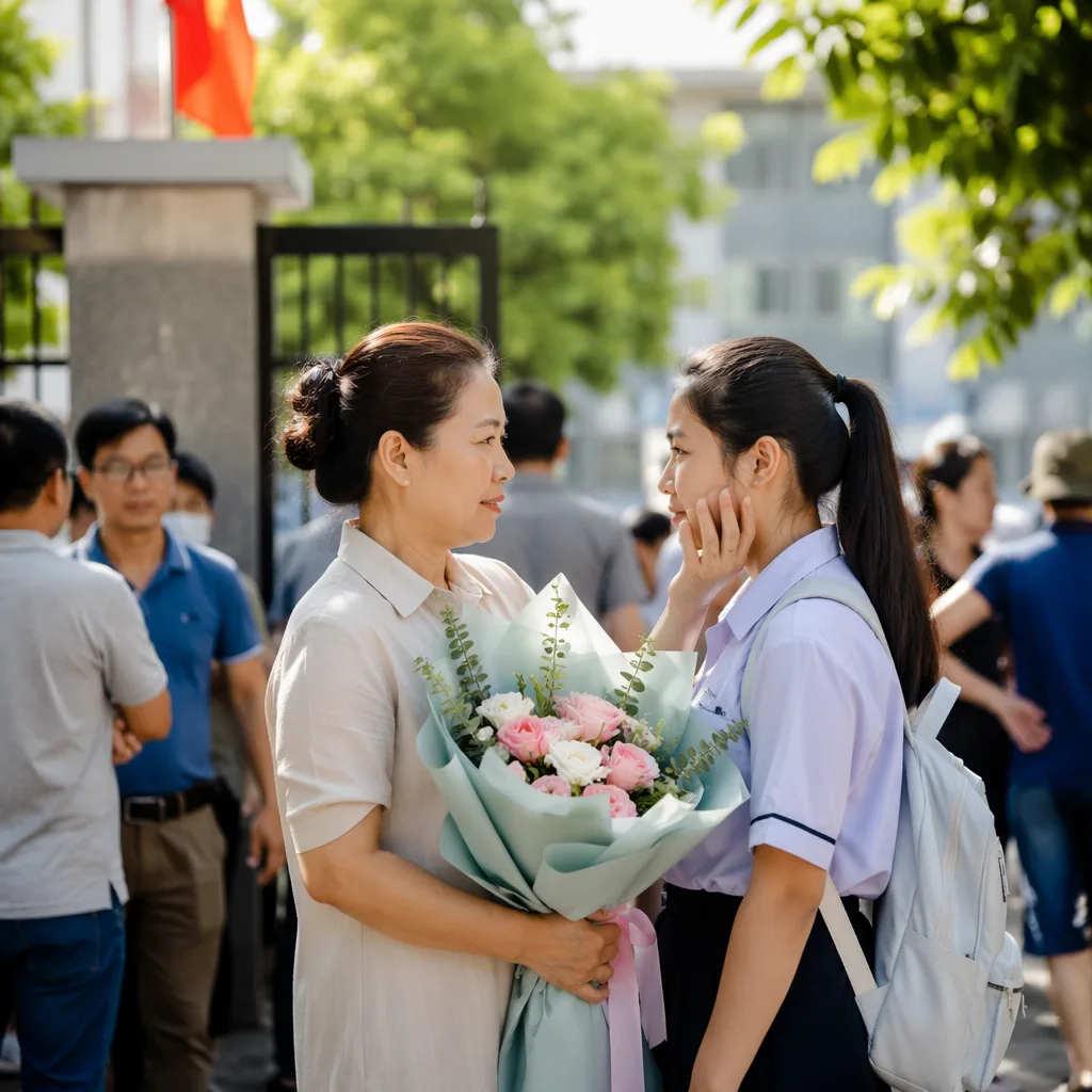 Hoa thi tốt nghiệp THPT 2026 Đà Nẵng: mẹ tặng con - hình 2