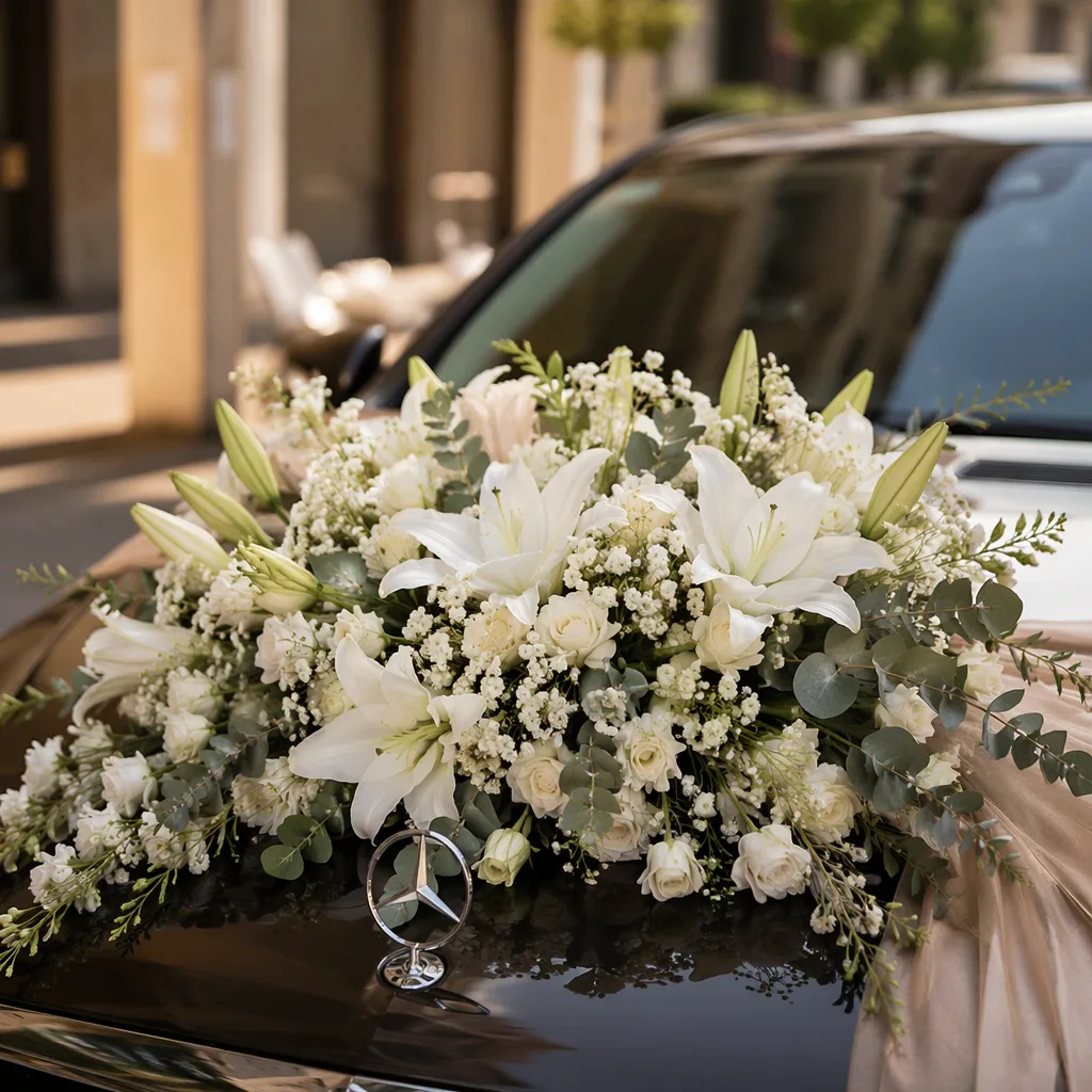 Hoa trang trí xe cưới Đà Nẵng cho limousine 2026 - hình 1