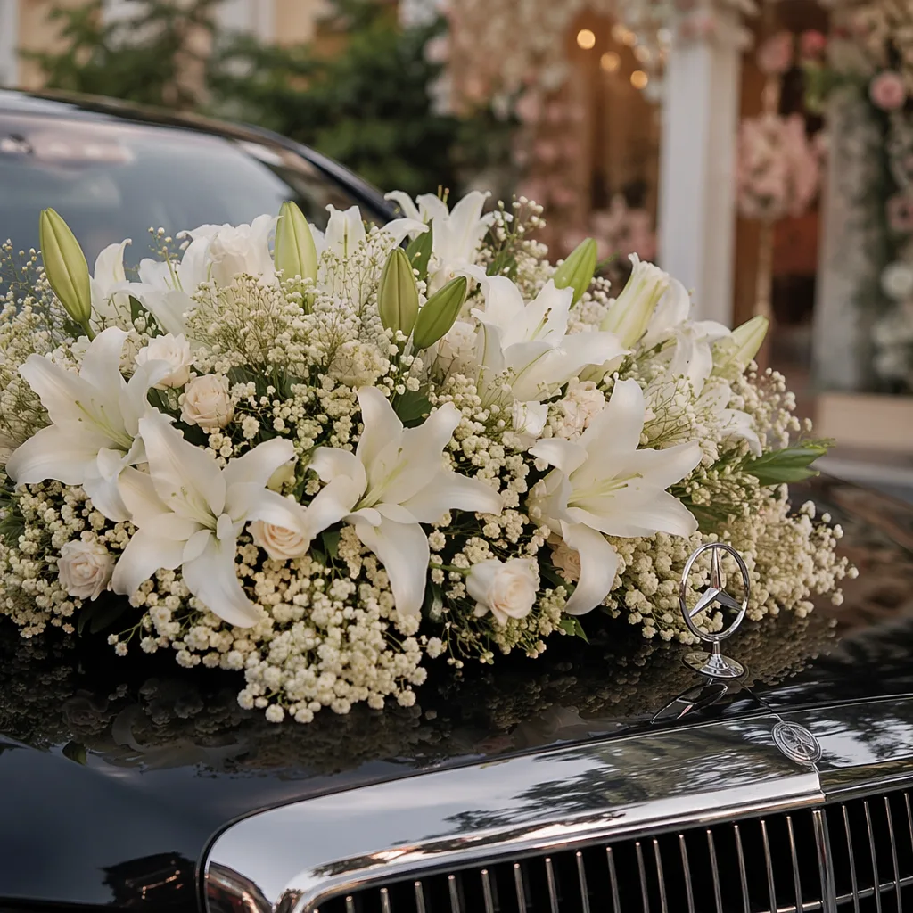 Hoa trang trí xe cưới Đà Nẵng cho limousine 2026 - hình 3