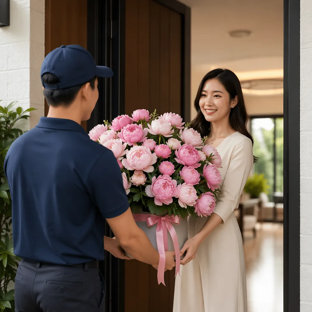 Hoa mẫu đơn Trung Quốc tặng lễ tân gia cao cấp - hình 2