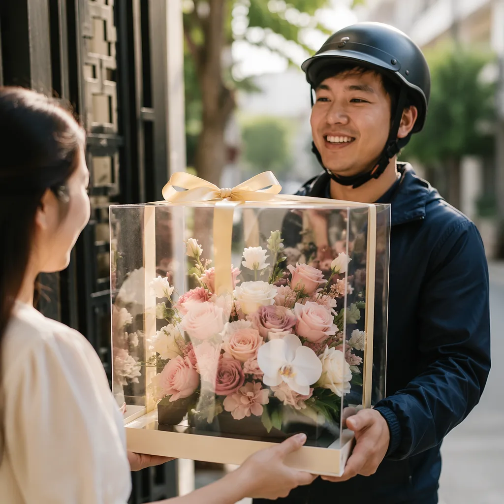 Hoa vĩnh cửu Đà Nẵng hộp mica cao cấp 2026 - hình 2