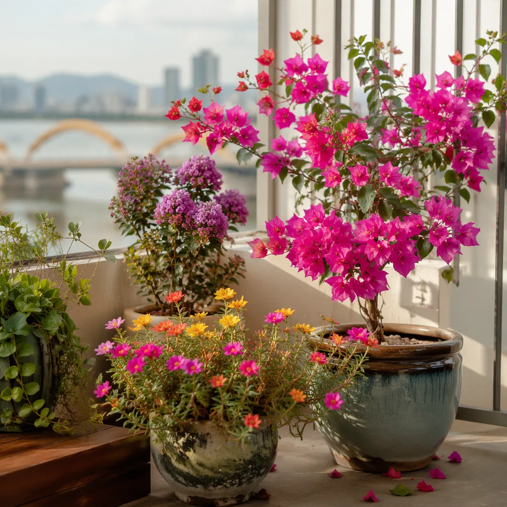 Hoa ban công Đà Nẵng nắng: 7 loại dễ chăm, bền màu - hình 2