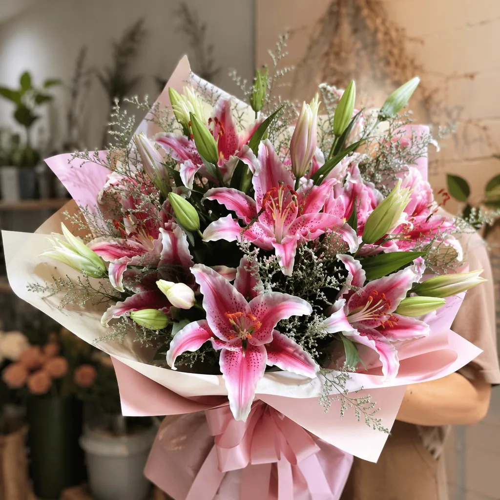 Stargazer lily Đà Nẵng: loa kèn hồng tím thơm nồng 2026