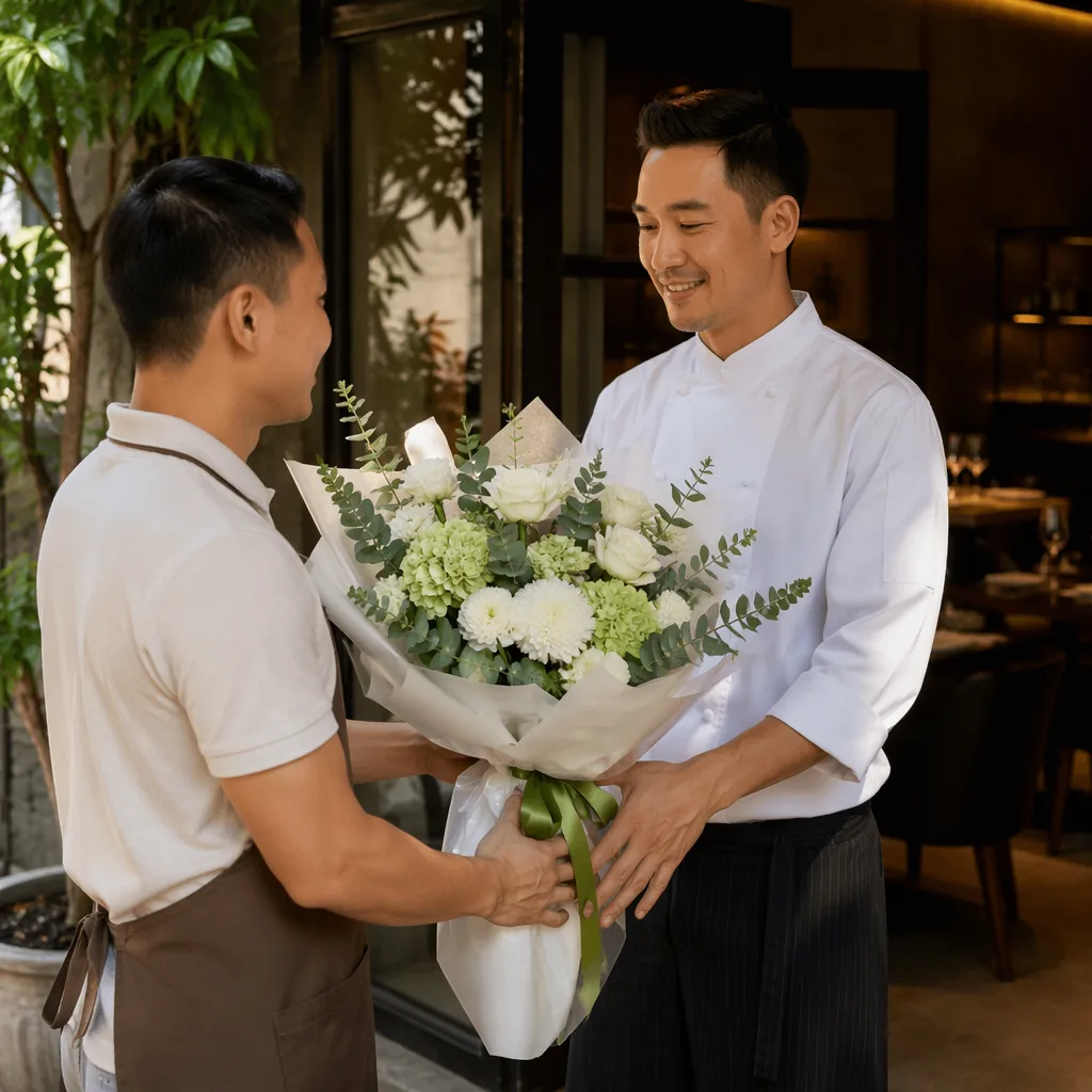 Hoa chef Đà Nẵng Michelin: bó tặng bếp trưởng 2026 - hình 2