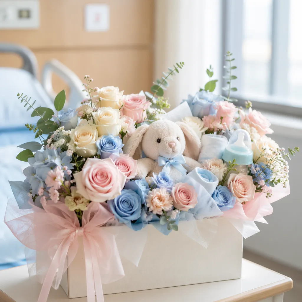 Hoa cho em bé sơ sinh: mẫu an toàn tone pastel