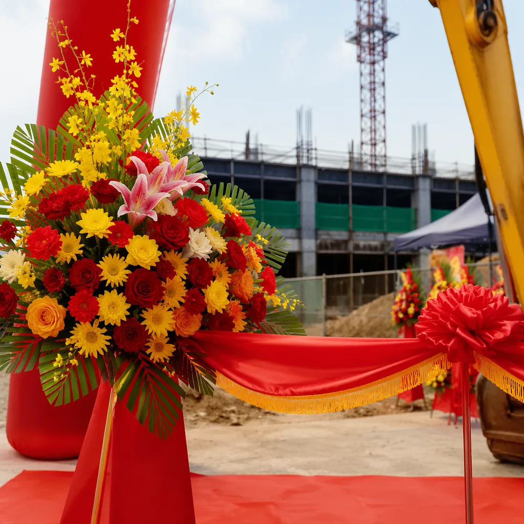 Hoa động thổ Đà Nẵng cho lễ khởi công, cắt băng