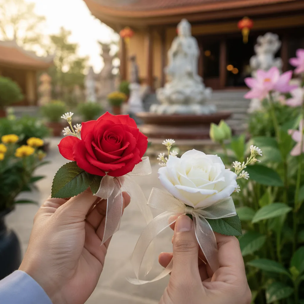 Hoa lễ Vu Lan: ý nghĩa bông hồng cài áo và hoa cúng - hình 1