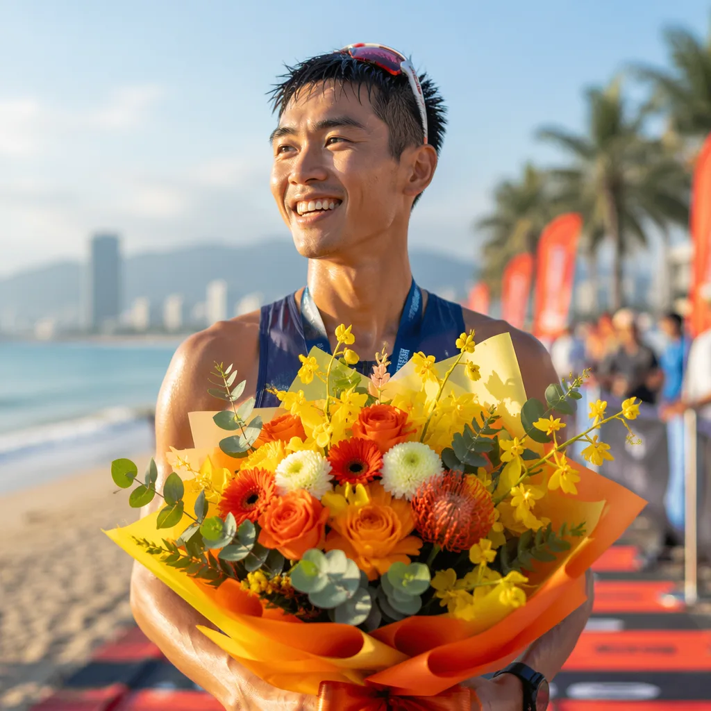 Hoa vận động viên Đà Nẵng mừng vô địch Marathon, Ironman 2026