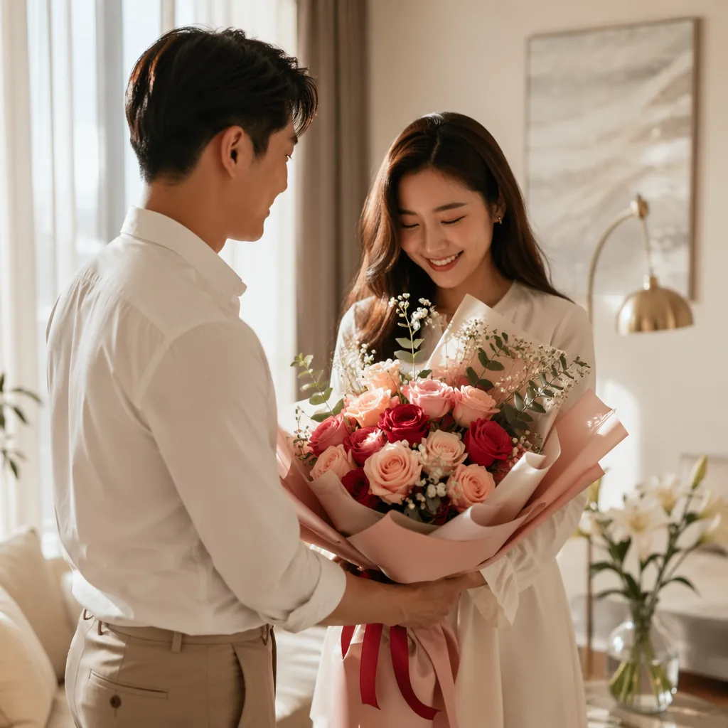 Hoa tặng vợ kỷ niệm: mật ngữ hoa theo từng năm cưới