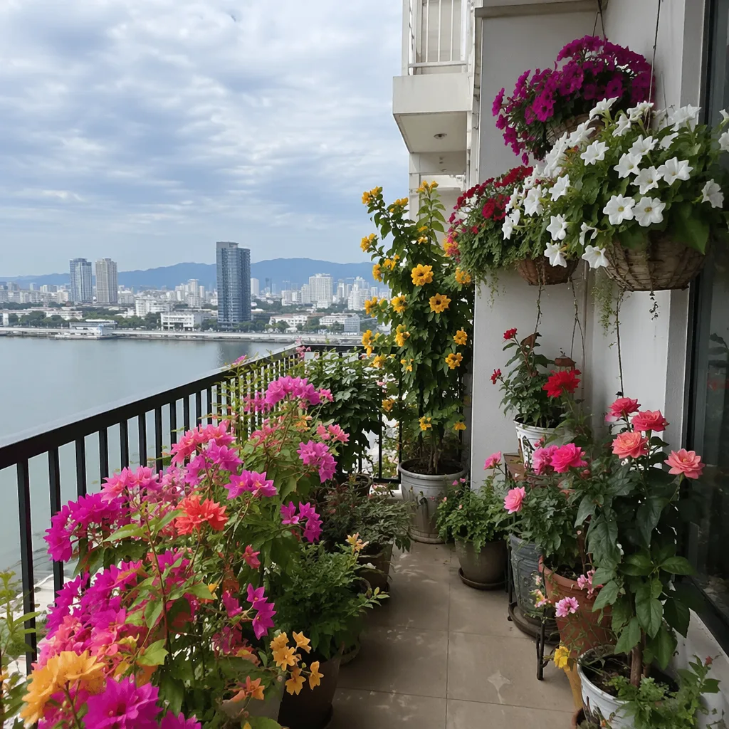 Hoa trang trí ban công chung cư: Gợi ý đẹp, dễ chăm