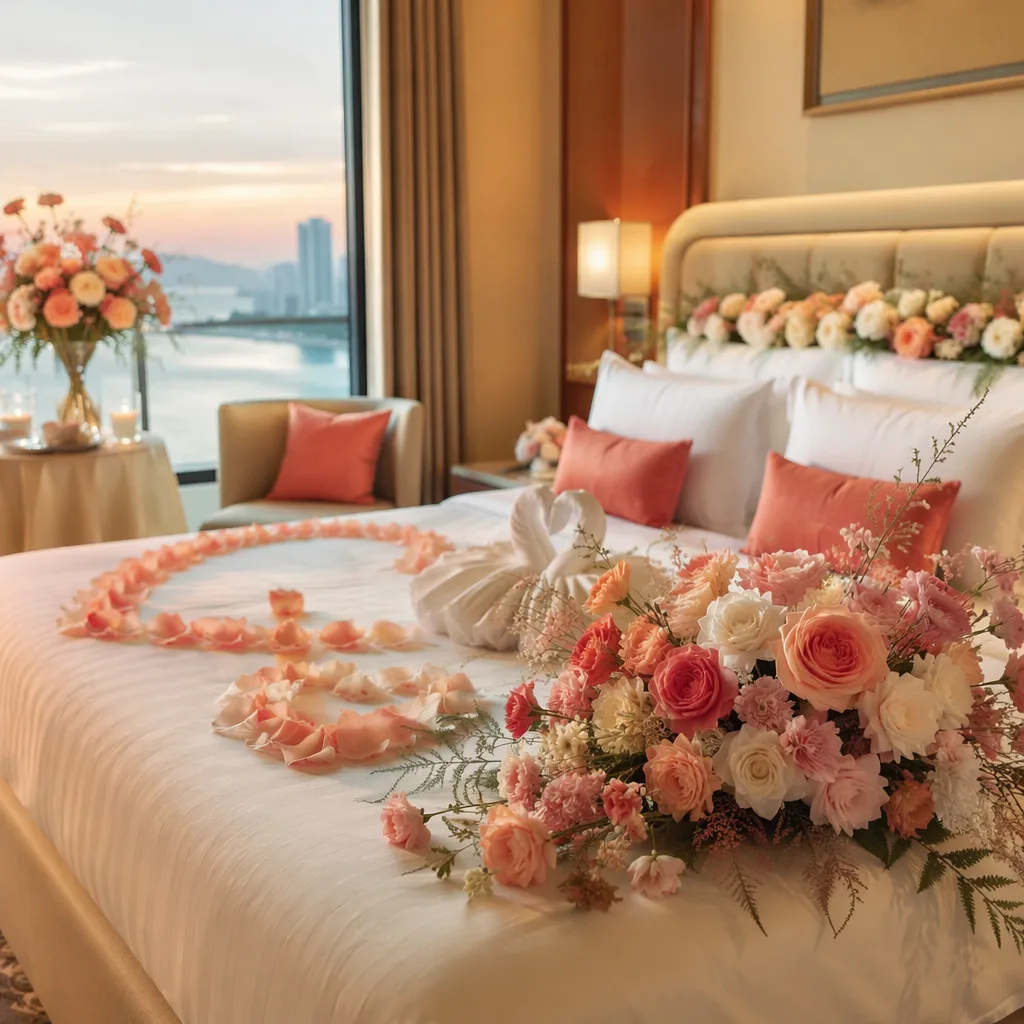 Hoa trang trí suite honeymoon Đà Nẵng: bố trí sao cho đẹp
