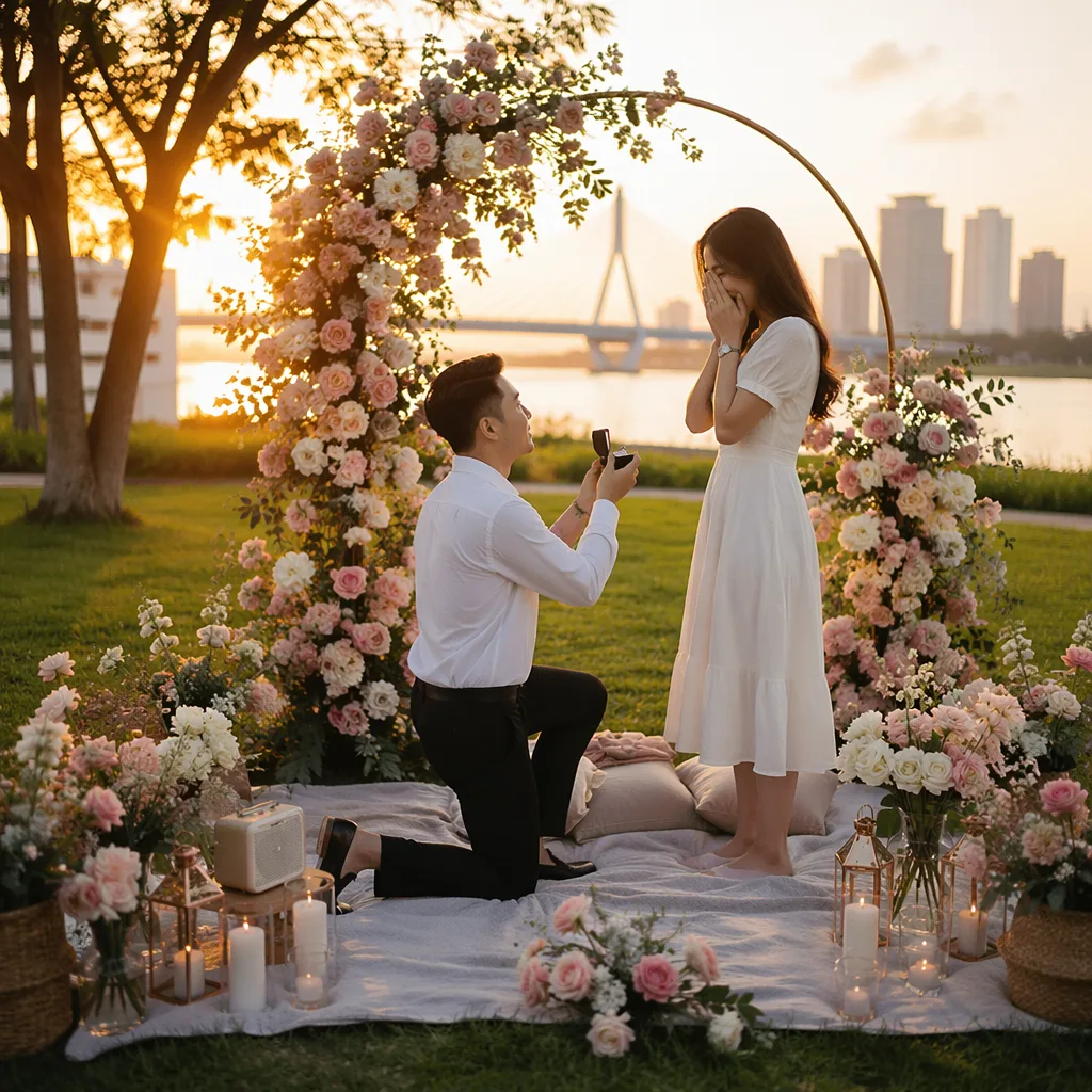 Hoa công viên 29/3 Đà Nẵng: decor picnic & proposal 2026 - hình 2