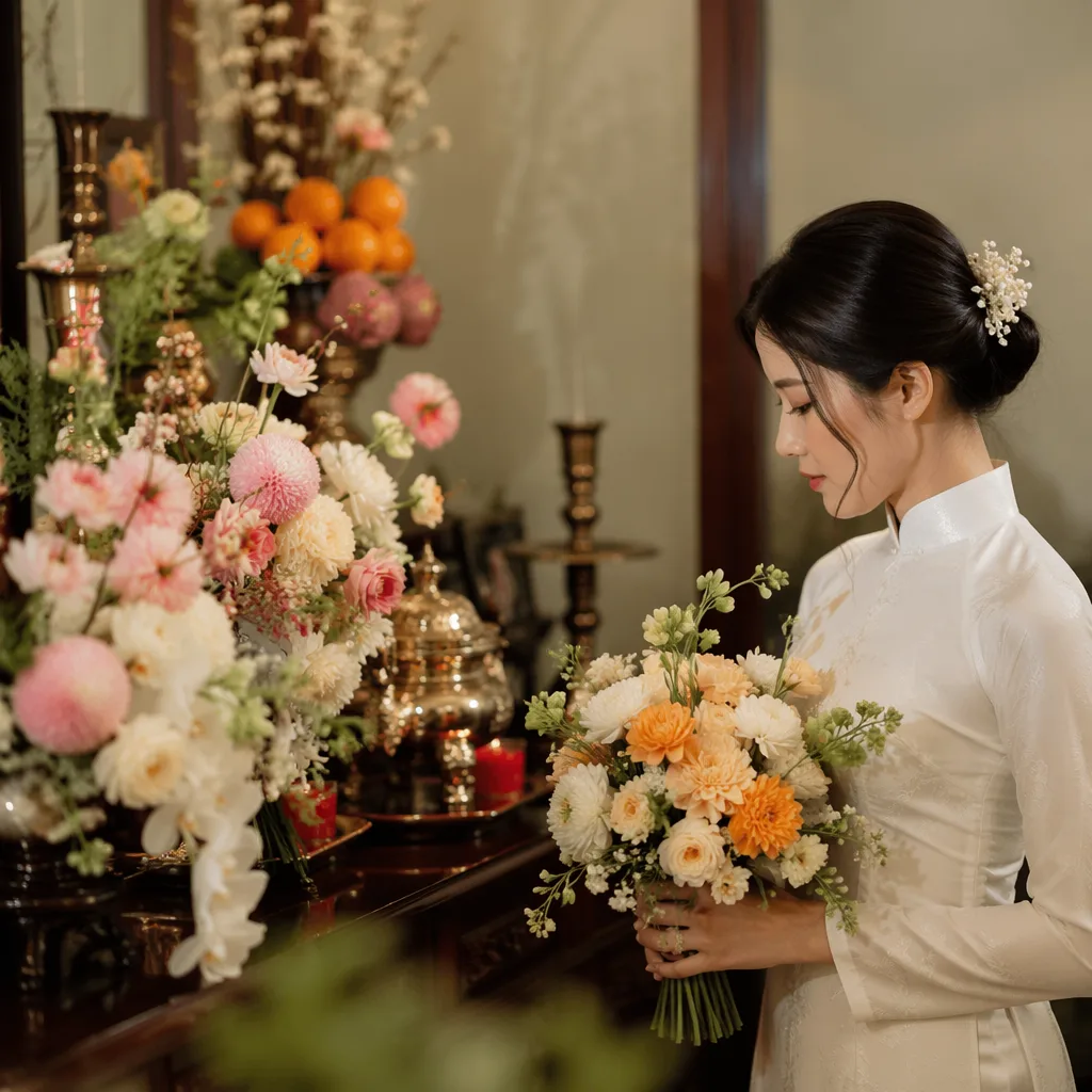 Shop hoa Cẩm Lệ Đà Nẵng cho lễ làng nghề, hôn lễ - hình 2