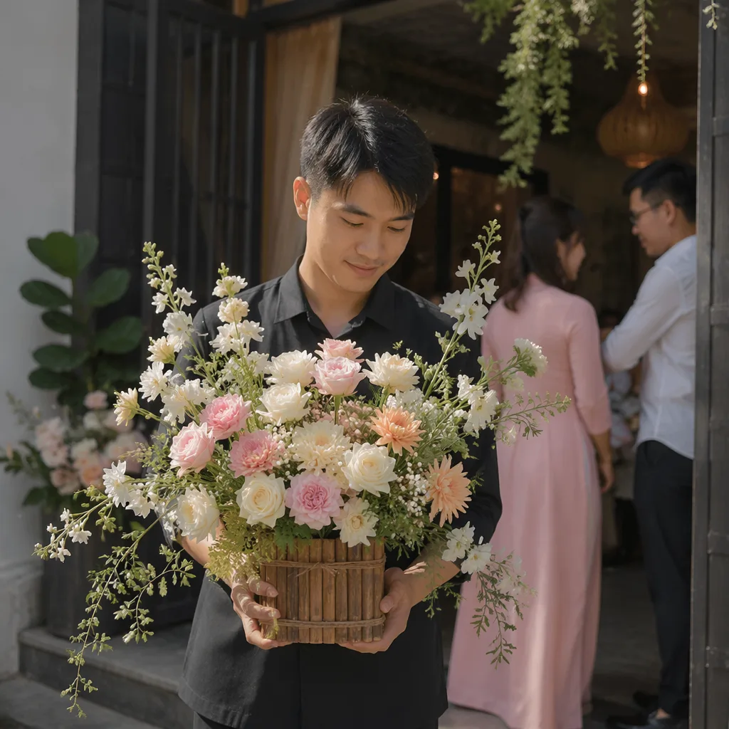 Hoa zero waste Đà Nẵng: shop hoa không dùng floral foam - hình 1