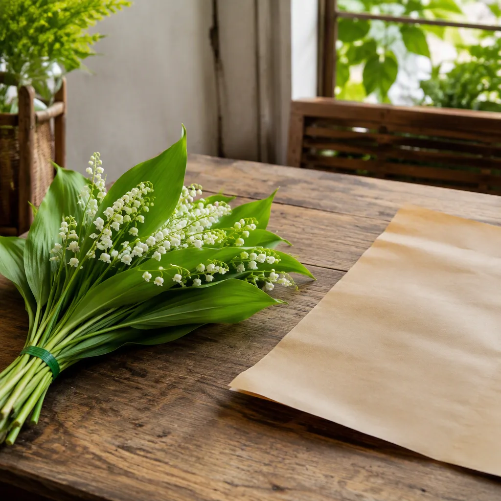 Hoa trắng đặt trên bàn thao tác, tách khỏi mọi đồ ăn uống